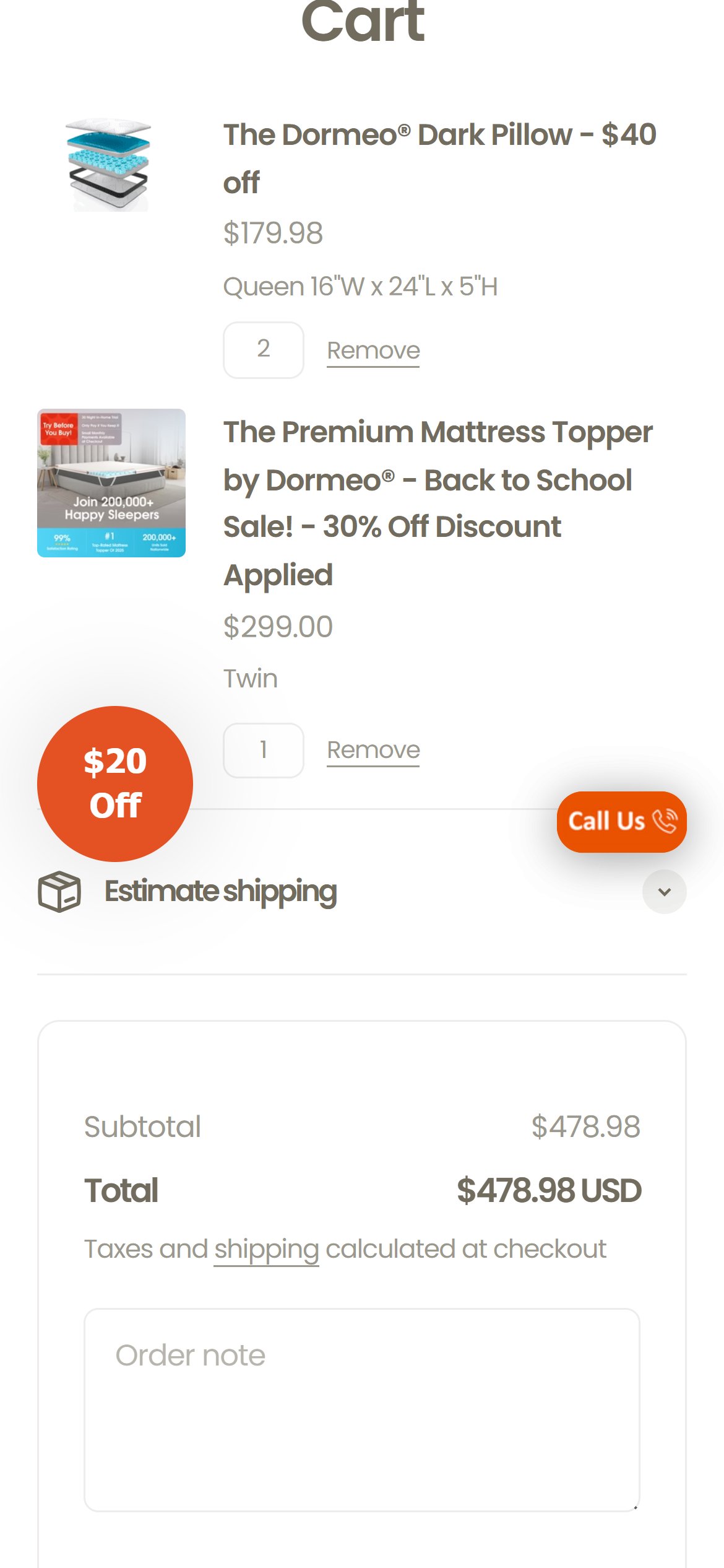 Dormeo USA — Mobile