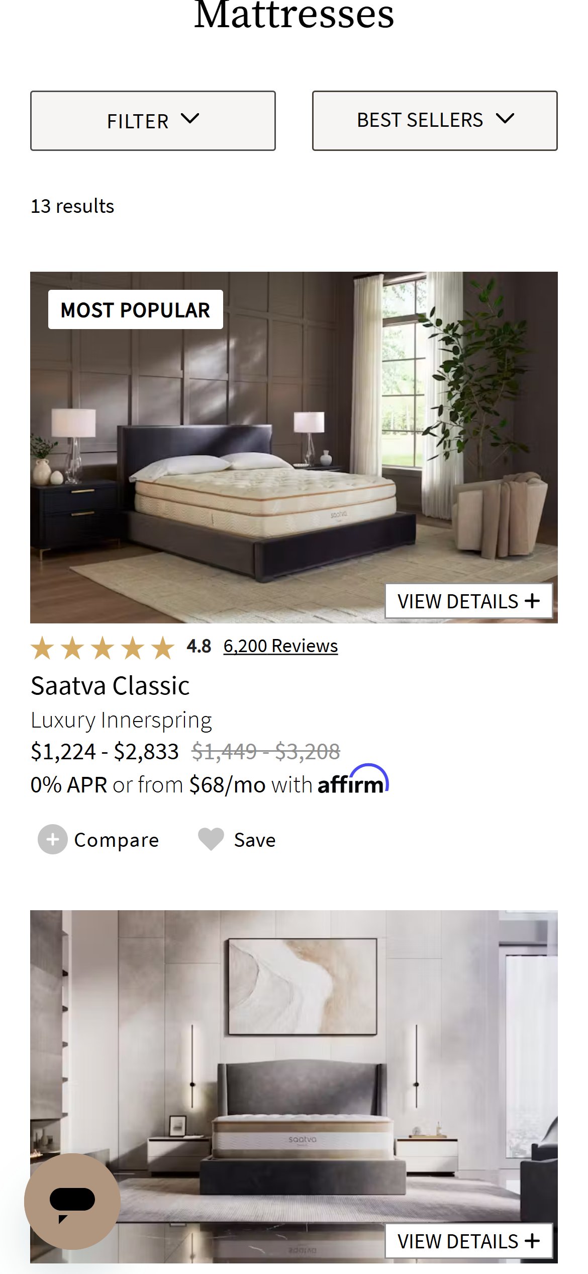 Saatva — Mobile