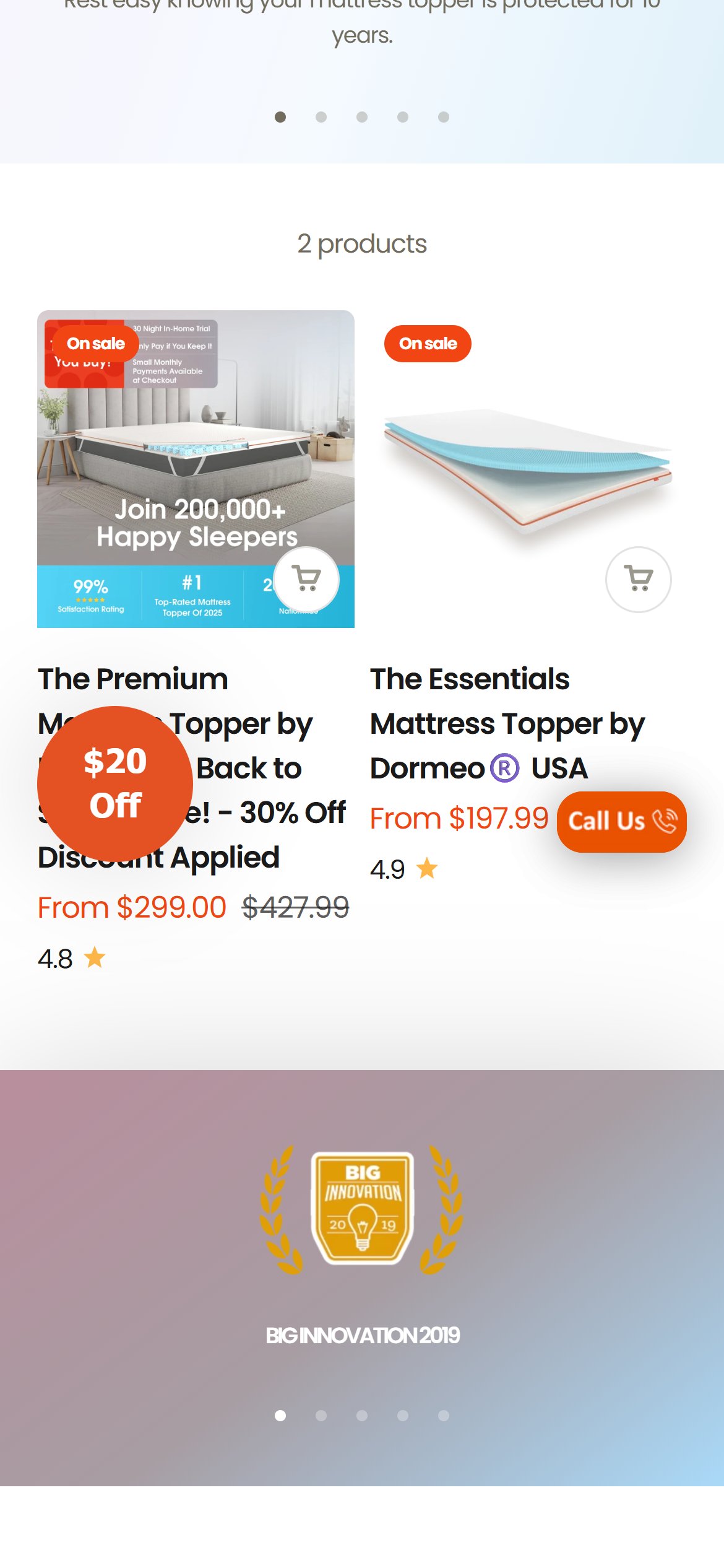 Dormeo USA — Mobile