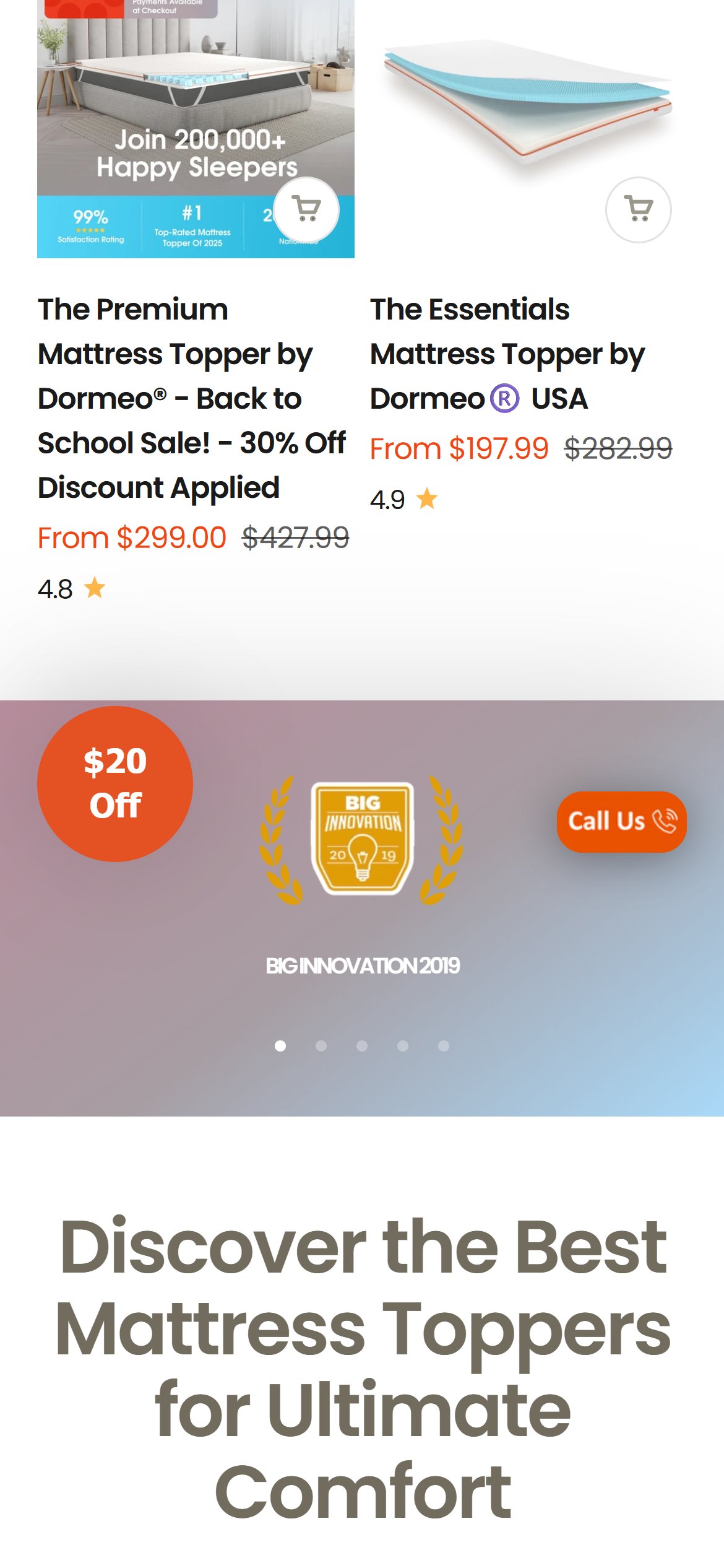 Dormeo USA — Mobile
