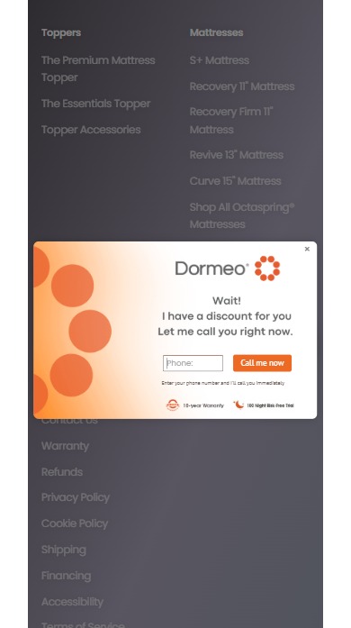 Dormeo USA — Mobile